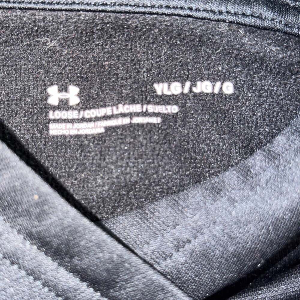 Under Armour Youth Large Black Pullover Hoodie Loose Fit Kangaroo Pocket - Picture 3 of 5